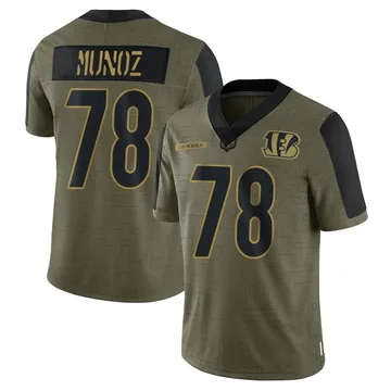 Men's Nike Cincinnati Bengals Anthony Munoz Olive 2021 Salute To Service Jersey - Limited