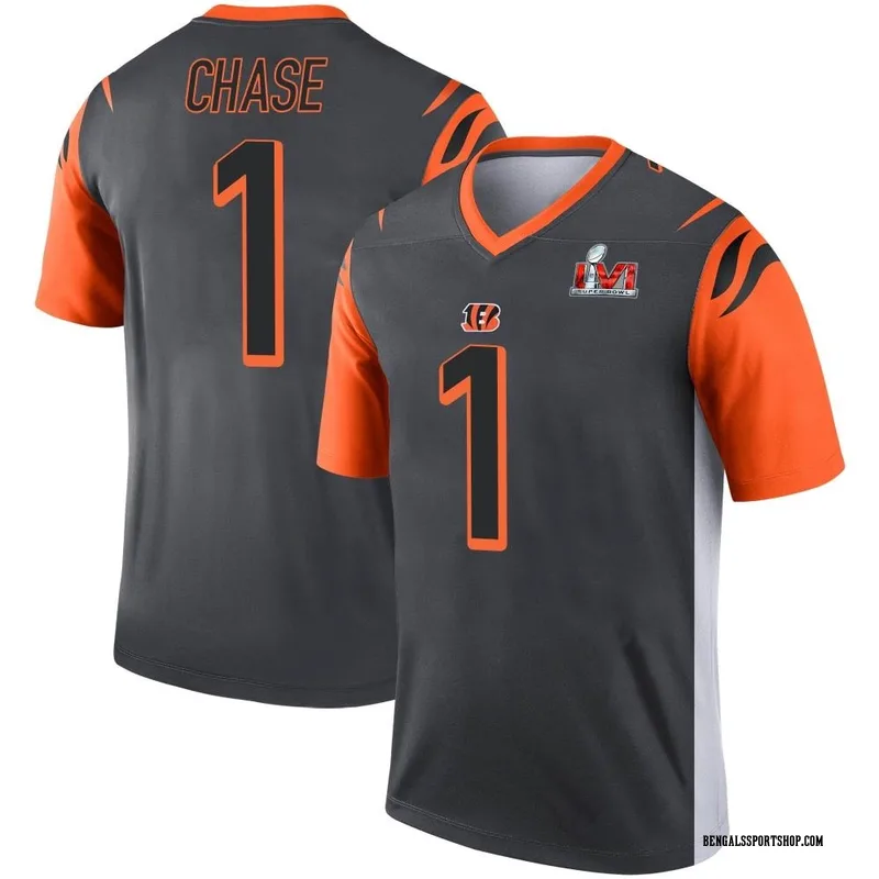 Men's Nike Ja'Marr Chase Black Cincinnati Bengals Super Bowl LVI Bound Game  Fashion Jersey