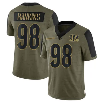 Men's Nike Cincinnati Bengals Sheldon Rankins Olive 2021 Salute To Service Jersey - Limited