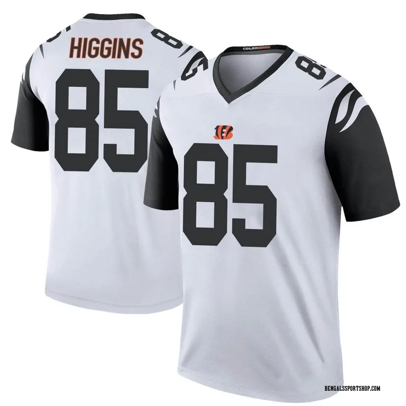 Men's Nike Cincinnati Bengals Tee Higgins White Color Rush Jersey - Legend