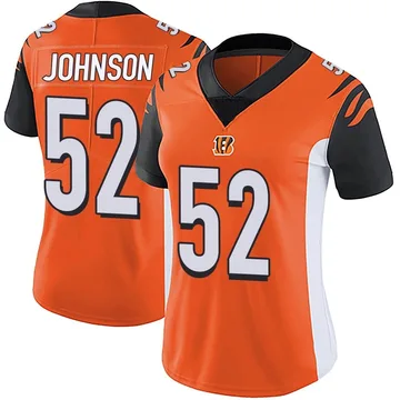 Women's Nike Cincinnati Bengals Cedric Johnson Orange Vapor Untouchable Jersey - Limited