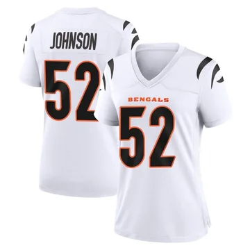 Women's Nike Cincinnati Bengals Cedric Johnson White Jersey - Game