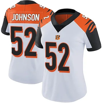 Women's Nike Cincinnati Bengals Cedric Johnson White Vapor Untouchable Jersey - Limited