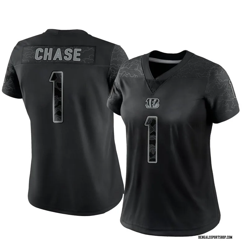 Men's Nike Ja'Marr Chase Black Cincinnati Bengals RFLCTV Limited Jersey