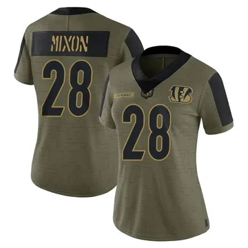 Women's Cincinnati Bengals Joe Burrow Nike Olive 2022 Salute To Service  Limited Jersey