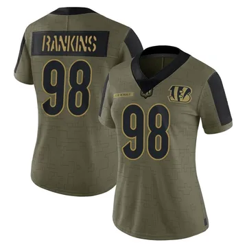 Women's Nike Cincinnati Bengals Sheldon Rankins Olive 2021 Salute To Service Jersey - Limited