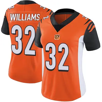 2022 Super Bowl LVI Patch Women's 2021 Cincinnati Bengals #32 Trayveon  Williams Black Alternate Game Jersey