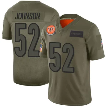 Youth Nike Cincinnati Bengals Cedric Johnson Camo 2019 Salute to Service Jersey - Limited