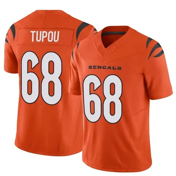 Josh Tupou Cincinnati Bengals Game-Used #68 Black Jersey vs. Cleveland  Browns on November 7 2021