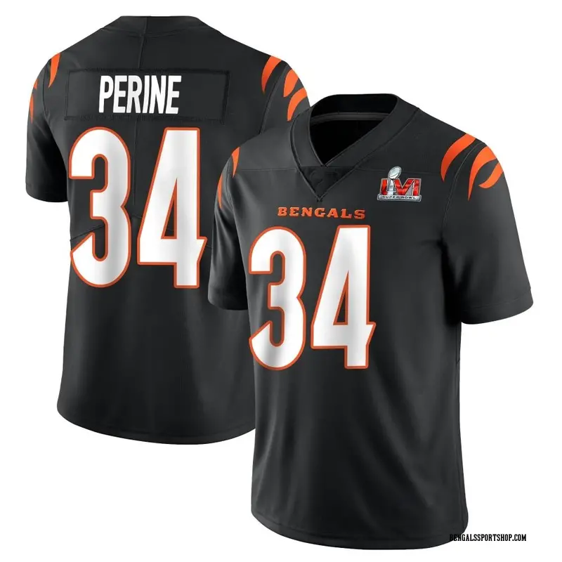 Youth Nike Cincinnati Bengals Samaje Perine Black Team Color Vapor  Untouchable Super Bowl LVI Bound Jersey 