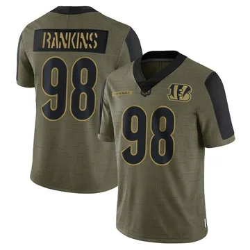 Youth Nike Cincinnati Bengals Sheldon Rankins Olive 2021 Salute To Service Jersey - Limited